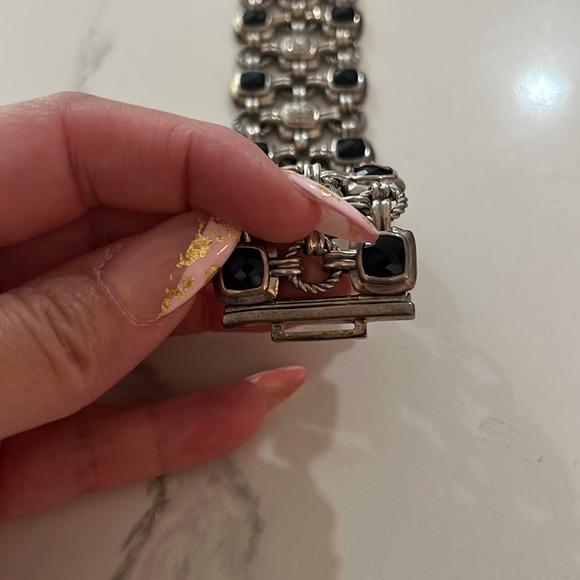 DAVID YURMAN Renaissance Triple Row Link Bracelet with Black Onyx & Diamonds - Picture 5 of 8